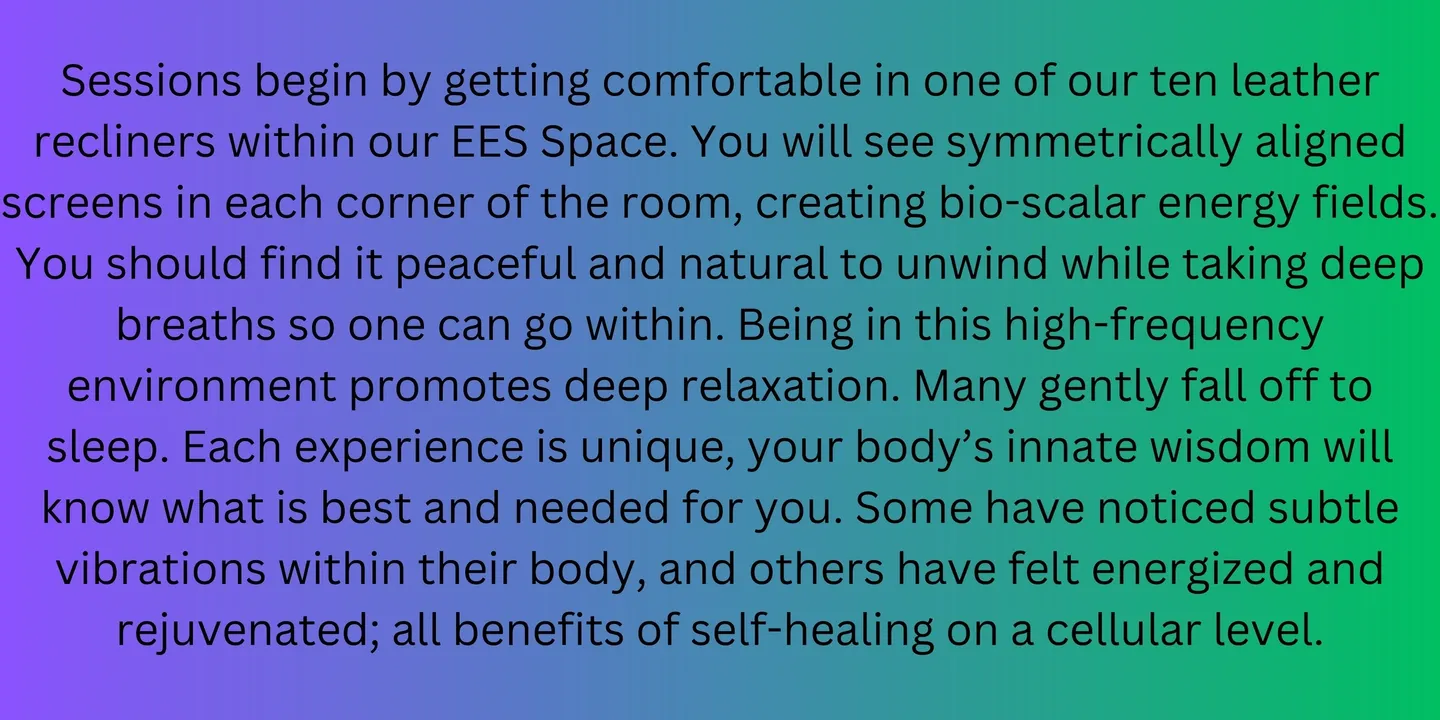 A quote about self-healing and the benefits of being in an ees space.